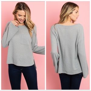 ❤️NEW Gray Waffle Knit Top